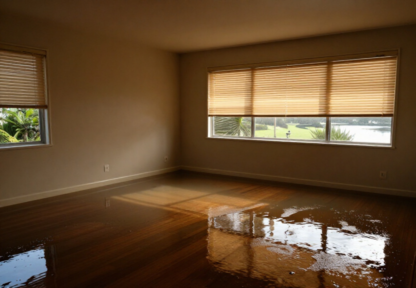 Water-damaged ceiling in a Mount Vernon home before cleanup